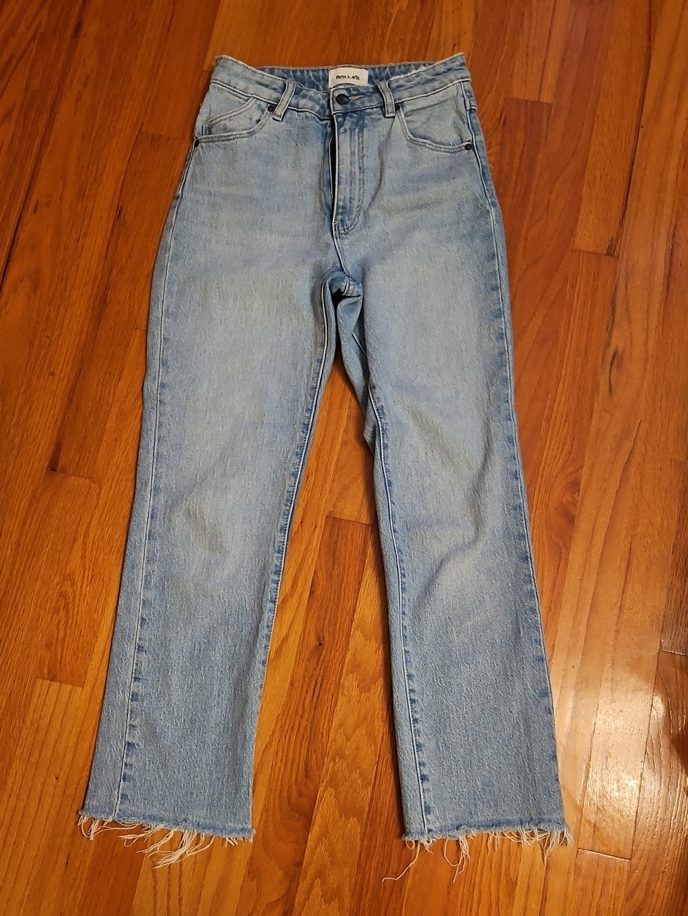 Rolla's Women's Original High Rise Straight Jeans Raw Hem - Light Wash - 26